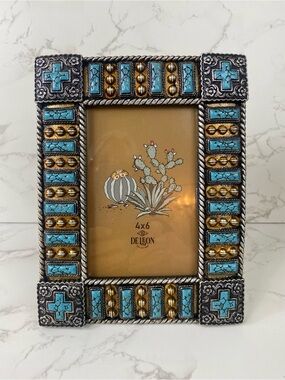 Turquoise & silver tone Southwest-Inspired 4x6 Photo Frame